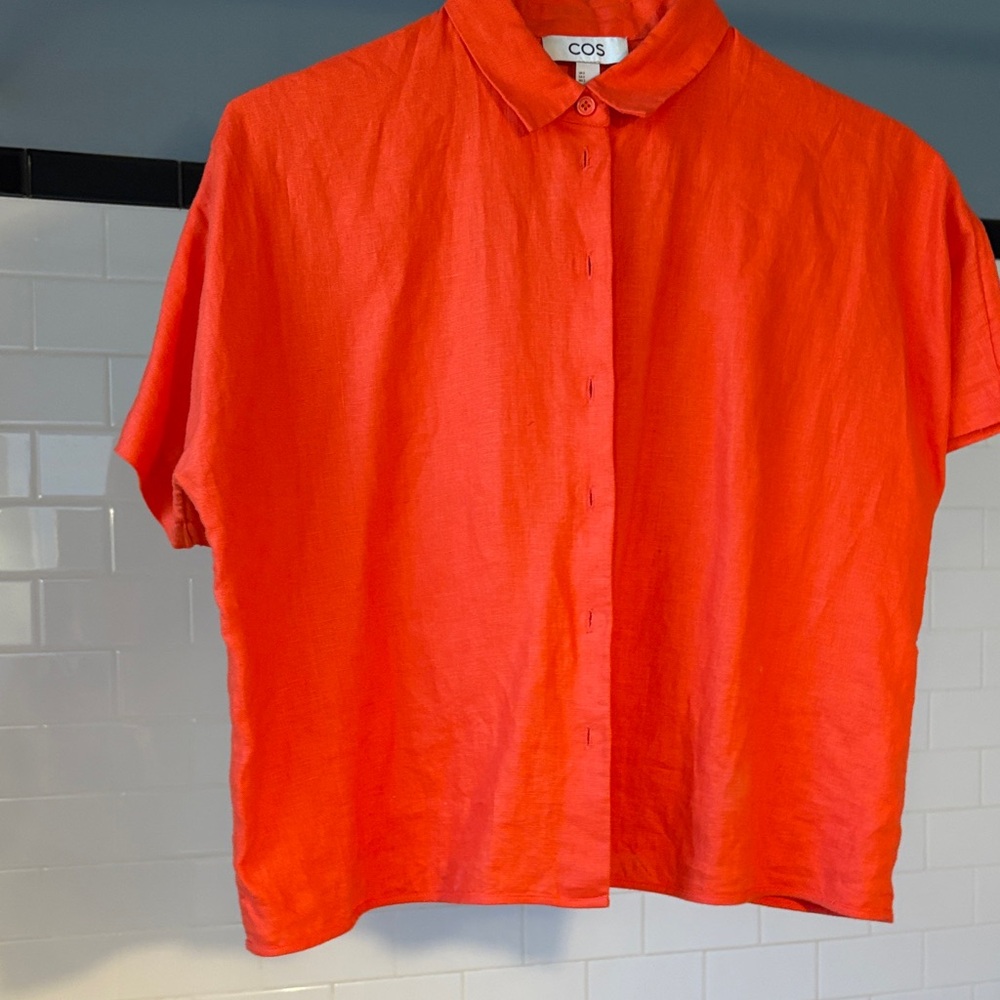 COS Vivid Orange Short Sleeve Shirt